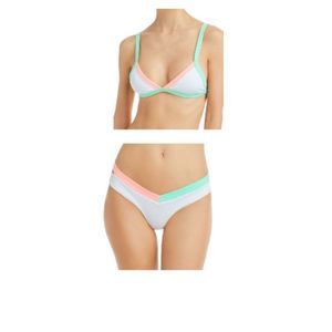 Peixoto Tina Bikini Top +Jolie Swim Bottom Set Strawberry Mint Bikini Sm…